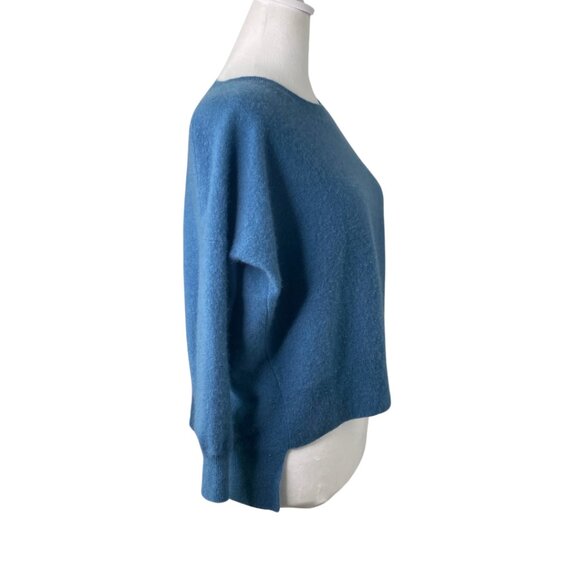 Eileen Fisher 3/4 Sleeves Blue 100% Cashmere Pullover Sweater, Size XS #223 - Picture 4 of 14